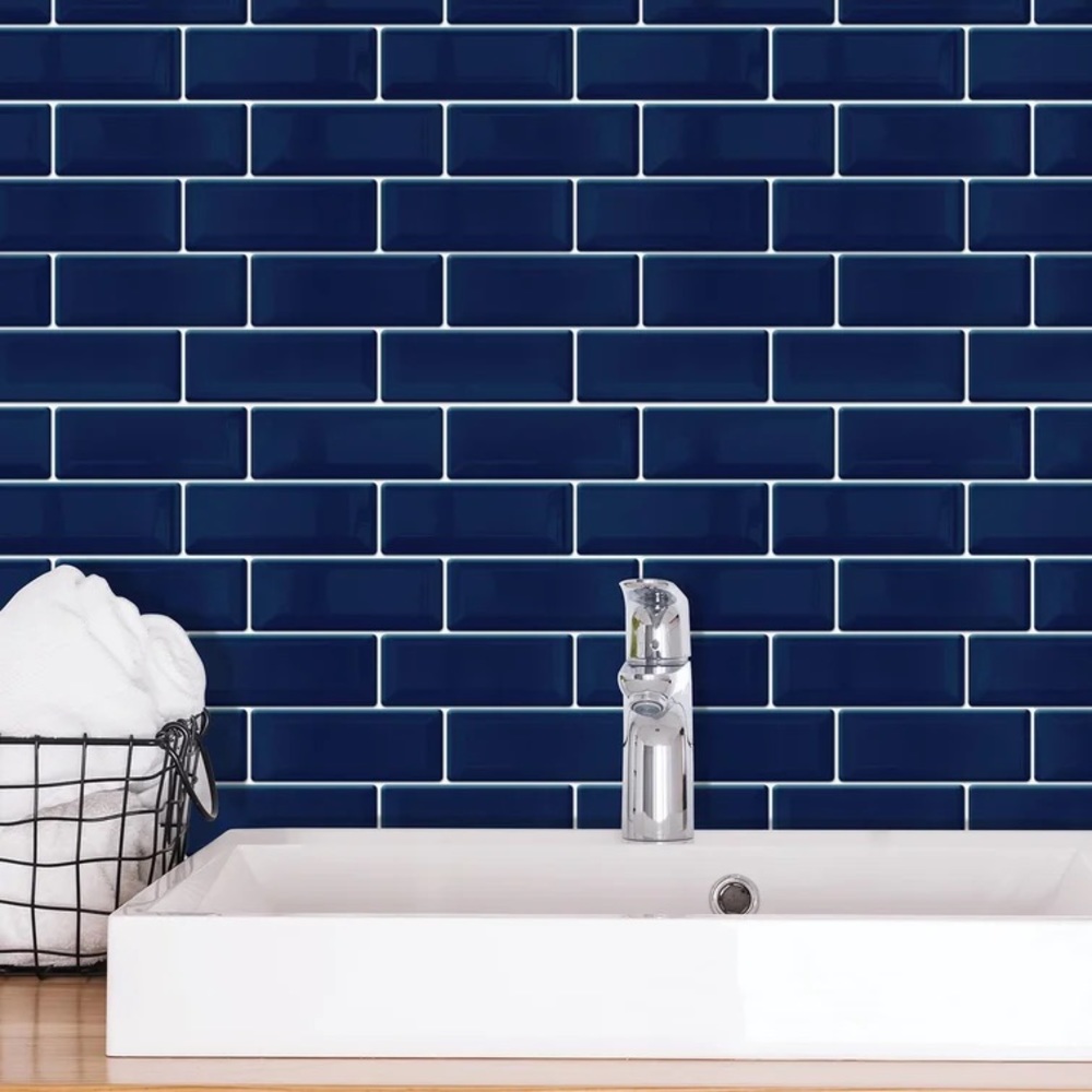 NEW- Navy blue peel and stick subway tile (I have 2 full boxes) priced per box